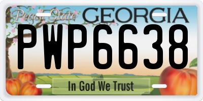 GA license plate PWP6638