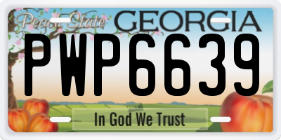 GA license plate PWP6639