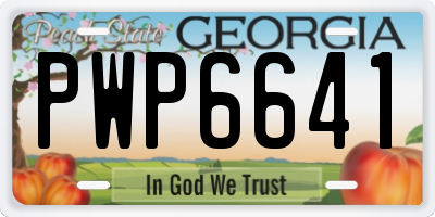GA license plate PWP6641