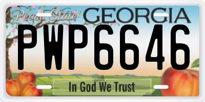 GA license plate PWP6646