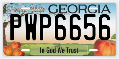 GA license plate PWP6656