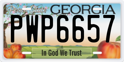 GA license plate PWP6657