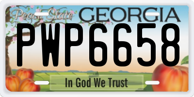 GA license plate PWP6658