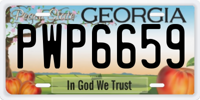 GA license plate PWP6659