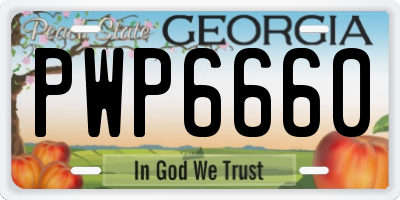 GA license plate PWP6660