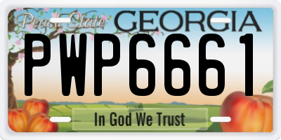 GA license plate PWP6661