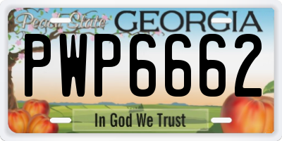 GA license plate PWP6662