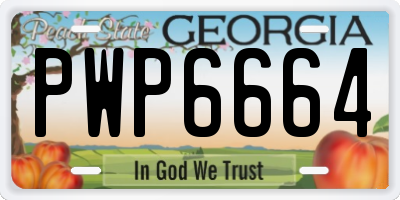 GA license plate PWP6664