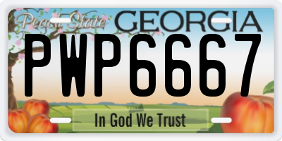GA license plate PWP6667