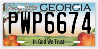 GA license plate PWP6674