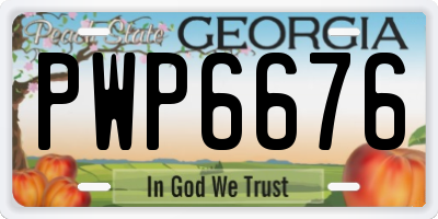 GA license plate PWP6676