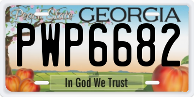 GA license plate PWP6682
