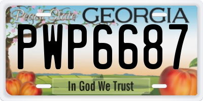 GA license plate PWP6687