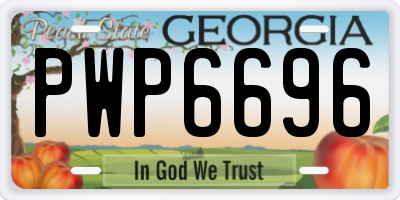 GA license plate PWP6696
