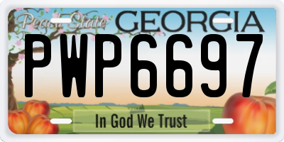 GA license plate PWP6697