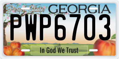 GA license plate PWP6703