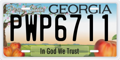 GA license plate PWP6711