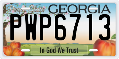 GA license plate PWP6713