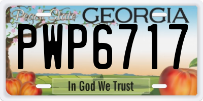 GA license plate PWP6717