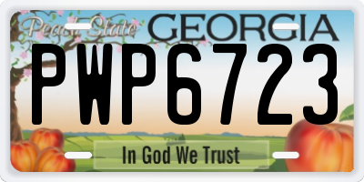 GA license plate PWP6723