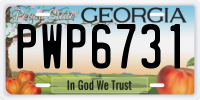 GA license plate PWP6731
