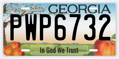 GA license plate PWP6732