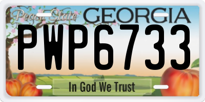 GA license plate PWP6733
