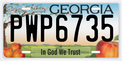 GA license plate PWP6735