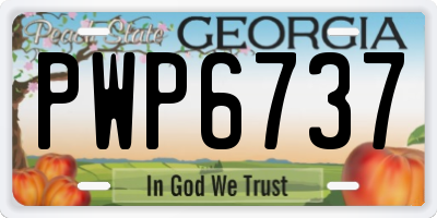 GA license plate PWP6737