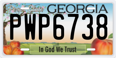GA license plate PWP6738
