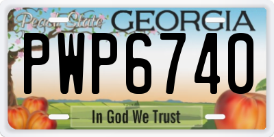 GA license plate PWP6740