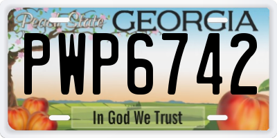 GA license plate PWP6742