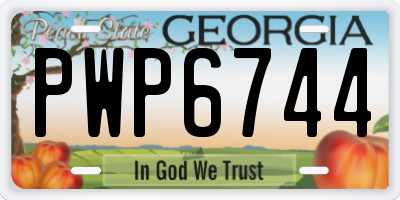 GA license plate PWP6744