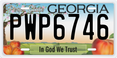 GA license plate PWP6746