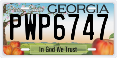 GA license plate PWP6747