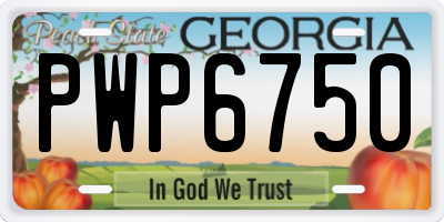 GA license plate PWP6750