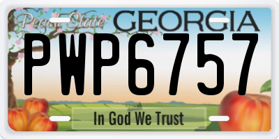 GA license plate PWP6757