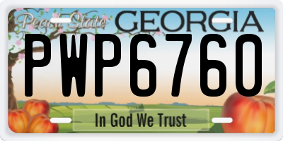 GA license plate PWP6760