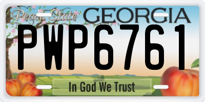 GA license plate PWP6761