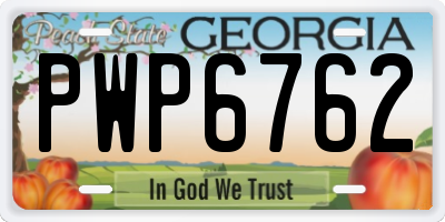 GA license plate PWP6762