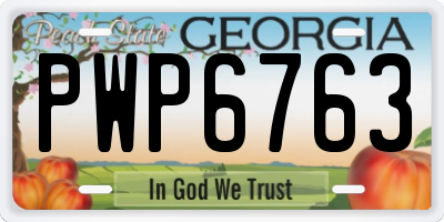 GA license plate PWP6763