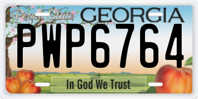 GA license plate PWP6764