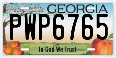 GA license plate PWP6765