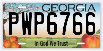 GA license plate PWP6766