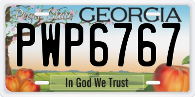 GA license plate PWP6767