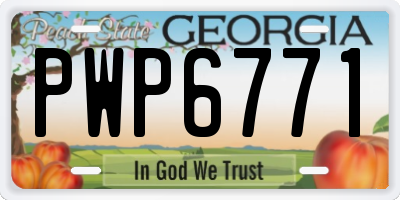 GA license plate PWP6771