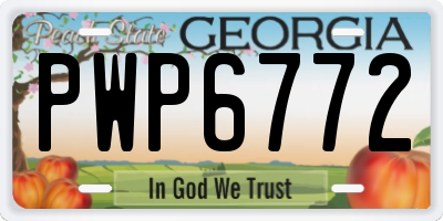 GA license plate PWP6772