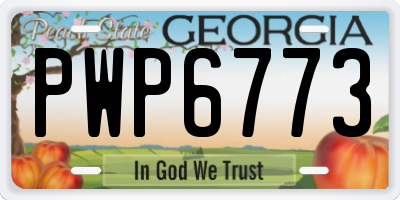 GA license plate PWP6773