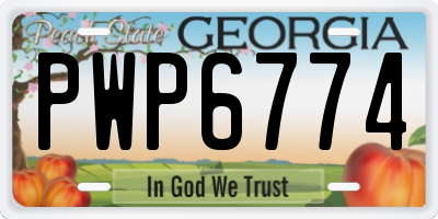 GA license plate PWP6774