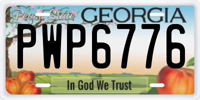 GA license plate PWP6776